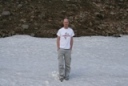 Dave smiled after he tried yellow snow for the first time