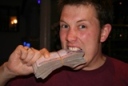 James tries the local delicassy - manat pie
